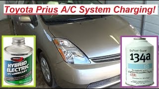 Toyota Prius A/C Charging.  How to charge Air conditioner on Toyota Prius 2004 - 2009
