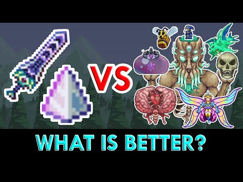 Terraria 1.4 - Zenith vs Last Prism Comparison | 2 Strongest Weapons vs ALL Bosses (Master Mode)
