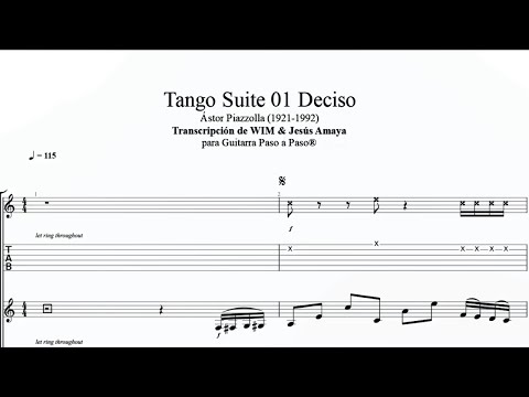 Tango Suite 01 - Ástor Piazzolla - Tablatura por Jesús Amaya...