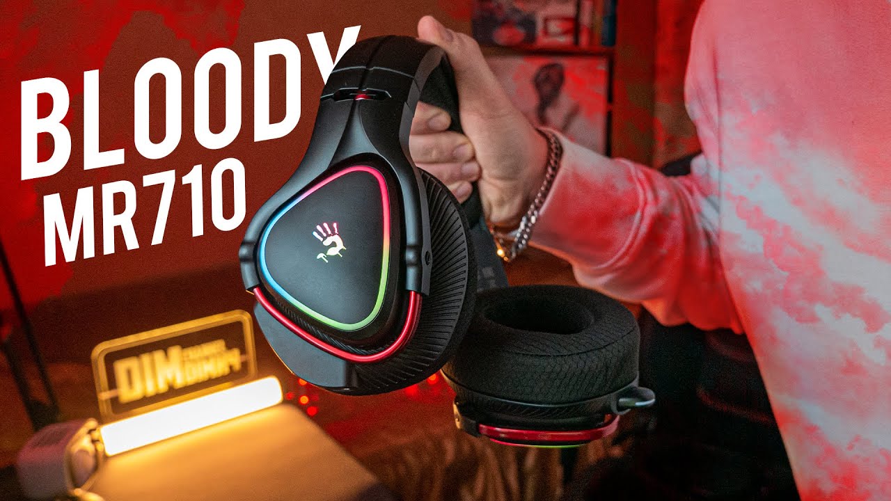 Навушники ігрові Bloody MR710, RGB, колір чорний