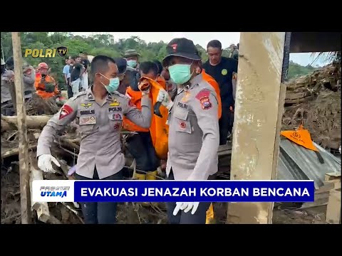 TIM BRIMOB POLDA RIAU EVAKUASI JENAZAH KORBAN BENCANA DI KECAMATAN PALEMBAYAN