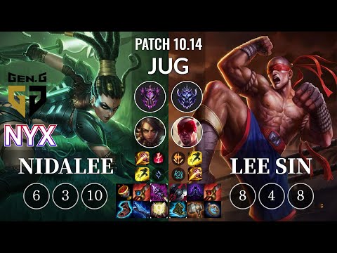 GEN Nyx Nidalee vs Lee Sin Jungle - KR Patch 10.14