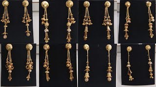 Latest Light Weight Gold Dangling Earring Designs