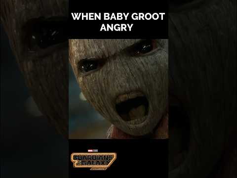 When Baby Groot Angry 😡 #shorts #groot #viral #marvel #youtubeshorts #shortvideo #mcu #like