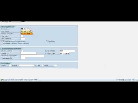 Recurring Document In SAP FICO | Recurring Document Posting | Recurring Document Configuration