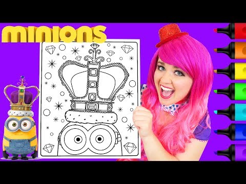 Coloring Minions King Bob Coloring Book Page Prismacolor Colored Paint Markers | KiMMi THE CLOWN Video