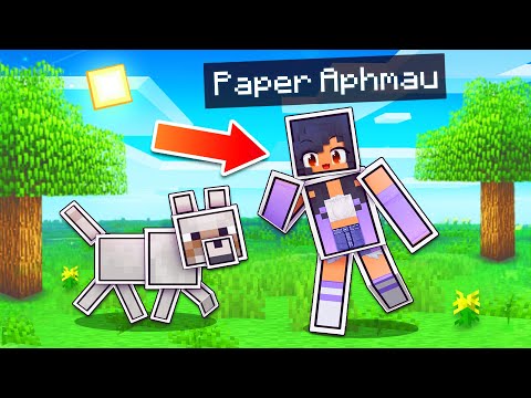 Playing As 2D PAPER In Minecraft!