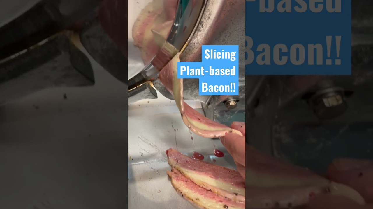 Slicing plant-based bacon! - YouTube