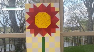 🌺🌺🌺Barn Quilt RED FLOWER / FREE Tutorial and Pattern / 🌺🌺Video #94 How to Draw a Barn Quilt