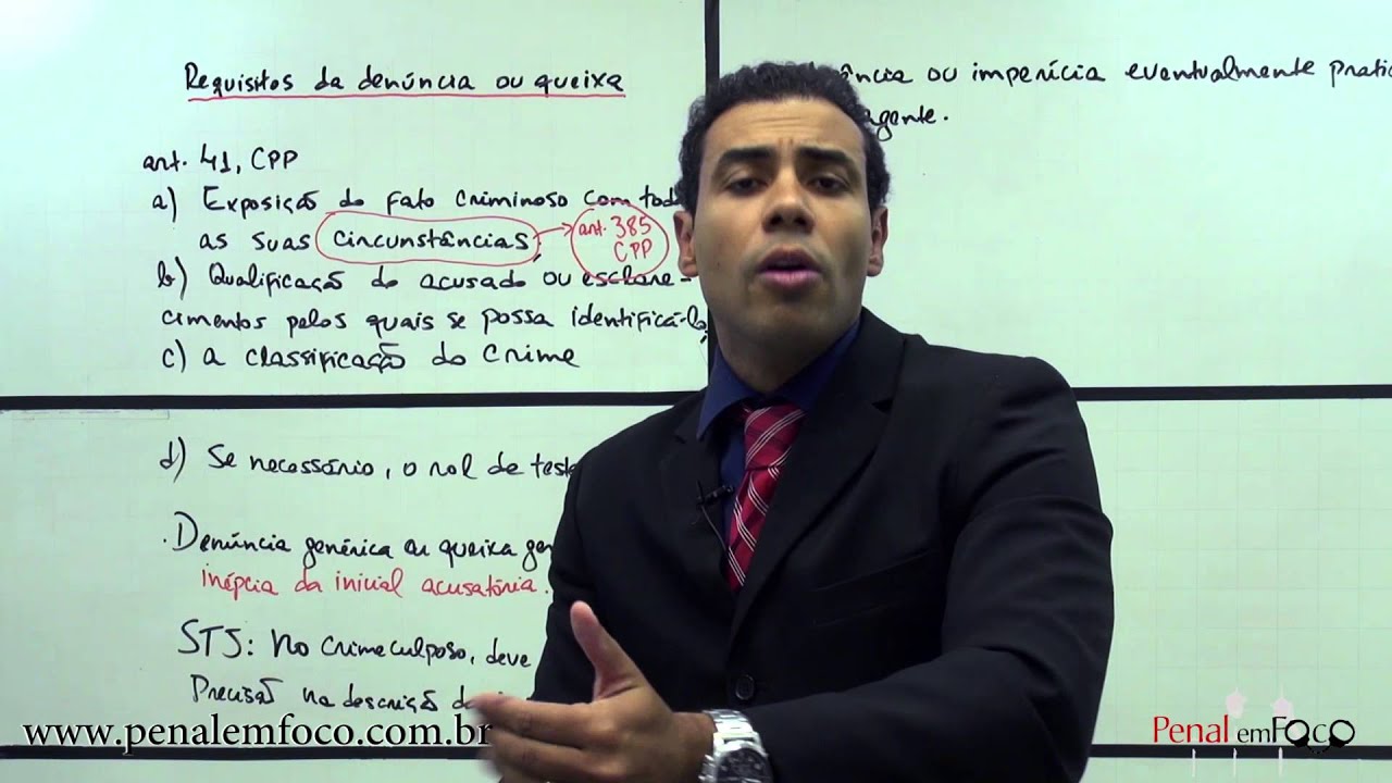 AÇÃO PENAL 17 - REQUISITOS DA DENÚNCIA OU QUEIXA - Prof. Vinícius Reis