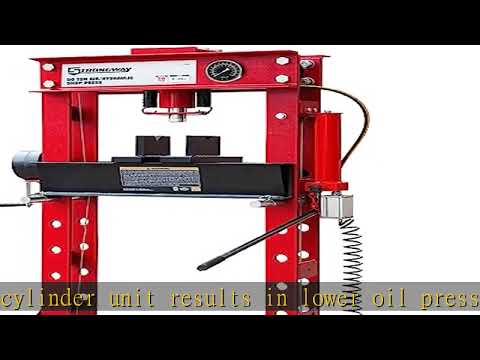 Strongway 50-Ton Pneumatic Shop Press with Gauge and Winch