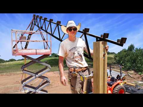 Setting a Massive 30ft Truss on our DIY Pole Barn
