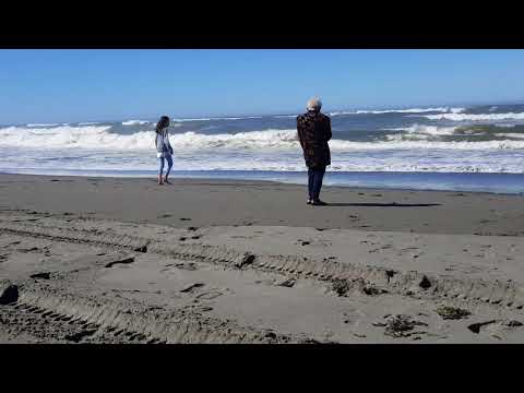 Nanay Nita playing in the beach
