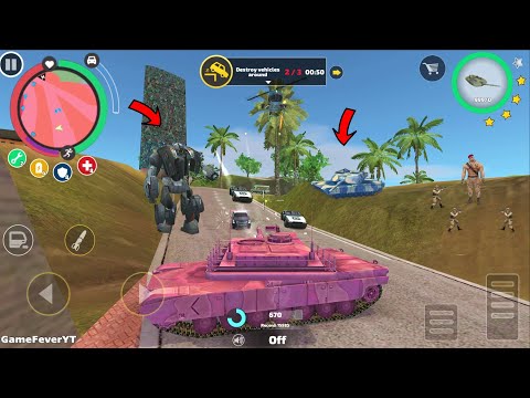 Rope Hero Vice Town - (Pink Tank Fight Car Robot in Underground Tunnel) #Rope - Android Gameplay HD