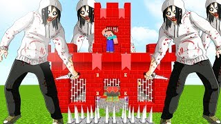 CASTILLO PRO DE SANGRE VS JEFF THE KILLER TITAN EN MINECRAFT - RETO DE LA BASE VS APOCALIPSIS