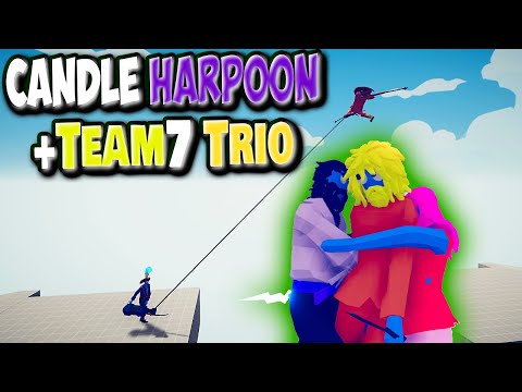 Candle Harpooner (+Team 7 Trio from NARUTO) vs Every Unit #1 - TABS MODS GAMEPLAY