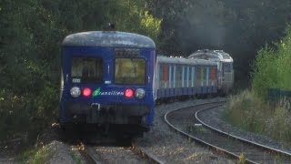 preview picture of video 'France: SNCF Class BB 67400 diesel loco departing Crouy-sur-Ourcq on a Paris to La Ferte Milon train'