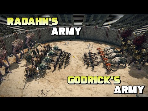 Godrick's Army Vs General Radahn's Army -  Storm Attacks Gravitational Magic -  Elden Ring Civil War