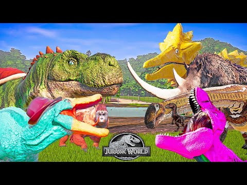 Platysaurus, Barney T-REX VS Big Bird, Yoshi, Rhino Mod, Gigantopithecus, Jurassic World Evolution