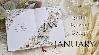 January 2026 | PLAN WITH ME | Winter Flowers Theme 🤍 Bullet Journal Setup
