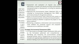 Environment impact assessment, (EIA)