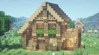 【マインクラフト】オークで作るサバイバルハウスの作り方【Minecraft】How to Build a Oak Survival House【マイクラ建築】