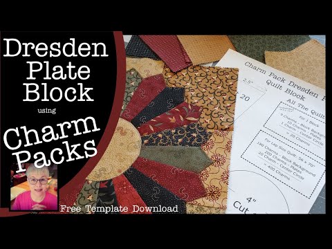 Dresden Plate Quilt Block using CHARM PACKS - Free Template in Description Box