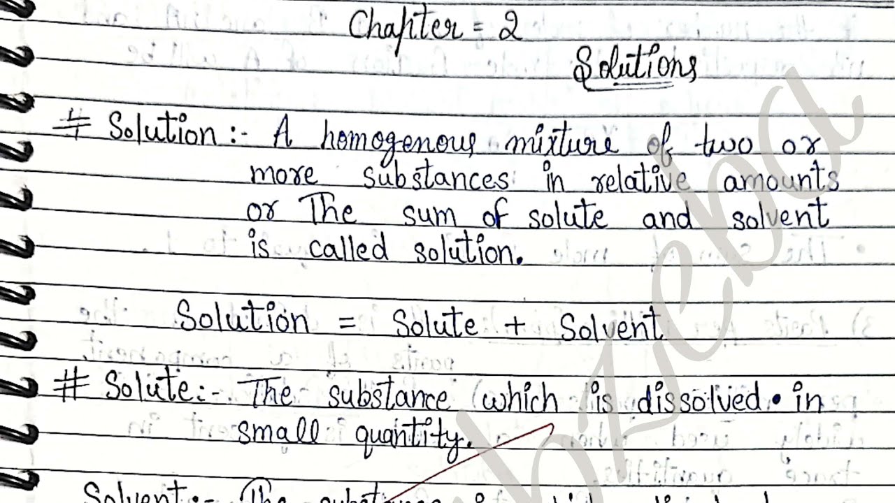 Class 12 Chemistry chapter 2 solutions notes | #studywithzeba