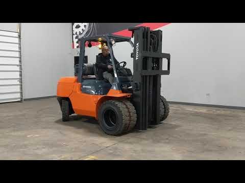 2013 Toyota 7FGU45 10,000lb Dual Drive Pneumatic LPG Forklift STK 7020