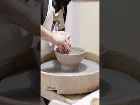 Wheel-throwing a Tall Footed Bowl #pottery #ceramics #wheelthrowing