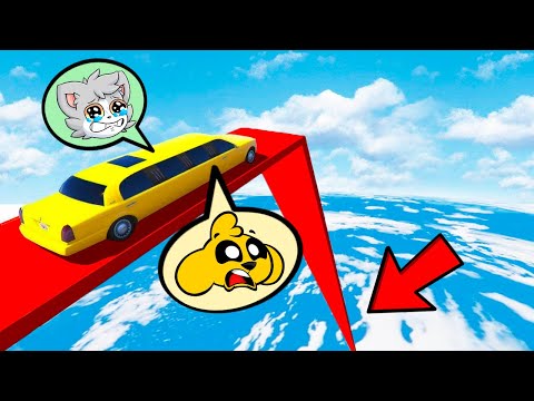 MEGA RAMPA IMPOSIBLE vs AUTOS SÚPER LARGOS 😂🚒 Mikecrack Carrera de GTA 5 Online #25