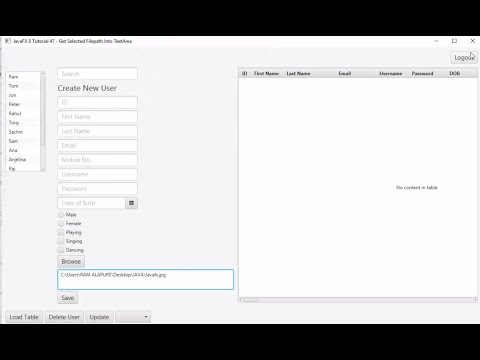 JavaFX 8 Tutorial 47 - Get Selected Filepath Into TextArea