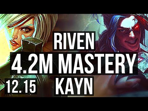 RIVEN vs KAYN (TOP) | 4.2M mastery, 6/1/7, 1100+ games | EUW Master | 12.15
