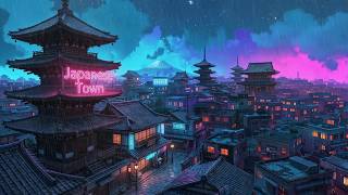 Lofi Hip Hop Beats 🎐 Nostalgic Retro Vibes & Japanese Town Ambience 🪩 1980s & 90s Lofi Rain Playlist