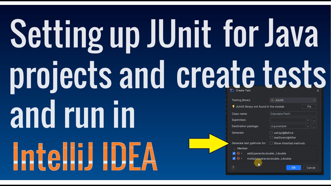 How to set up JUnit for java projects, create tests, and run them || Tutorial for Beginners