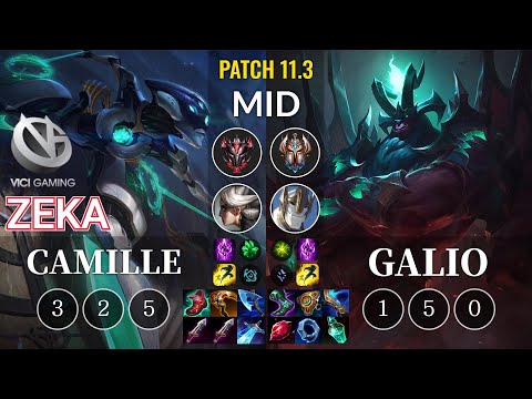 VG Zeka Camille vs Galio Mid - KR Patch 11.3