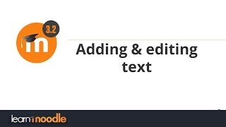 Adding and editing text: Learn Moodle 3.2