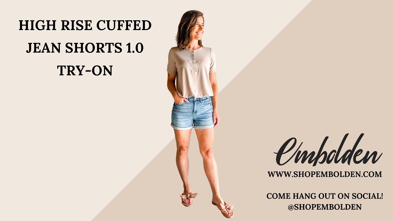 High Rise Cuffed Jean Shorts 1.0 Try-On