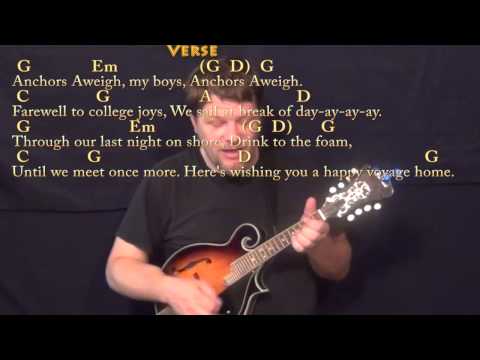 Anchors Aweigh - Mandolin Cover Lesson in G with Chords/Lyrics