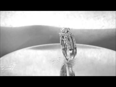 ROUND DIAMOND ENGAGEMENT RING & BAND DECO 14K 1.80CTW - KNR INC - 853.1