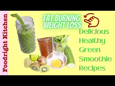 DETOX GREEN SMOOTHIE RECIPE | FAT BURNING WEIGHT LOSS | Foodright Kitchen