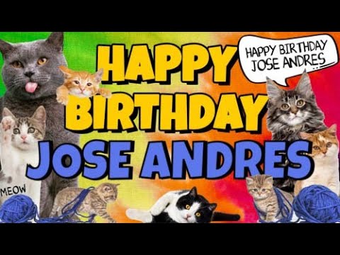 Happy Birthday Jose Andres! Crazy Cats Say Happy Birthday Jose Andres (Very Funny)