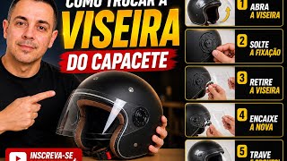 COMO TROCAR VISEIRA DE CAPACETE ABERTO PASSO A PASSO COMPLETO 