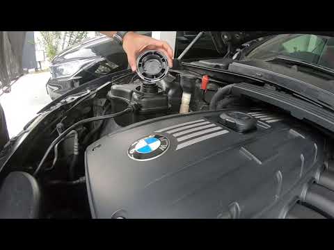 How to remove BMW E93 3.0, broken Expansion Tank Cap.