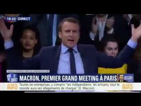 Emmanuel Macron hurle à la fin de son meeting
