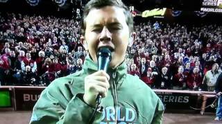 Scotty McCreery singing the National Anthem @ game 1 of the