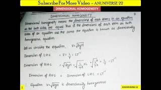ANUNIVERSE 22 - NOTES - FLUID MACHINE - DIMENSIONAL HOMOGENEITY