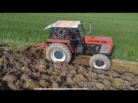Zetor 10045 with Otma 2furrow plow in action | new vineyard to be | DJI mini2 drone video | Greece
