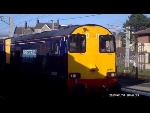 20303 & 20312 DRS on Nuclear flask train at carnforth