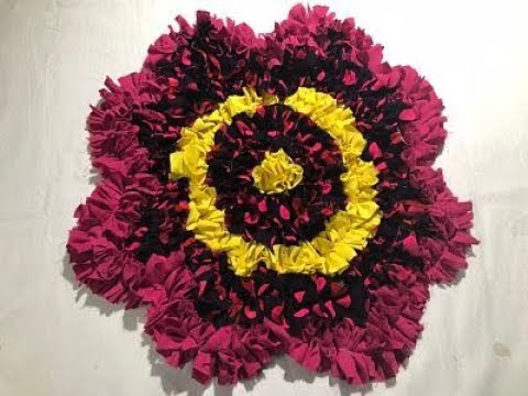 5 मिनट में पुराने कपड़ो से बनाए flower door mat / table mat